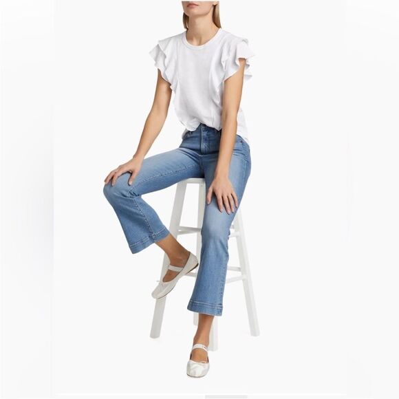 Veronica Beard Bea Short Sleeve Ruffle Tee - Size XL MSRP: $ 168.00 - Picture 2 of 8